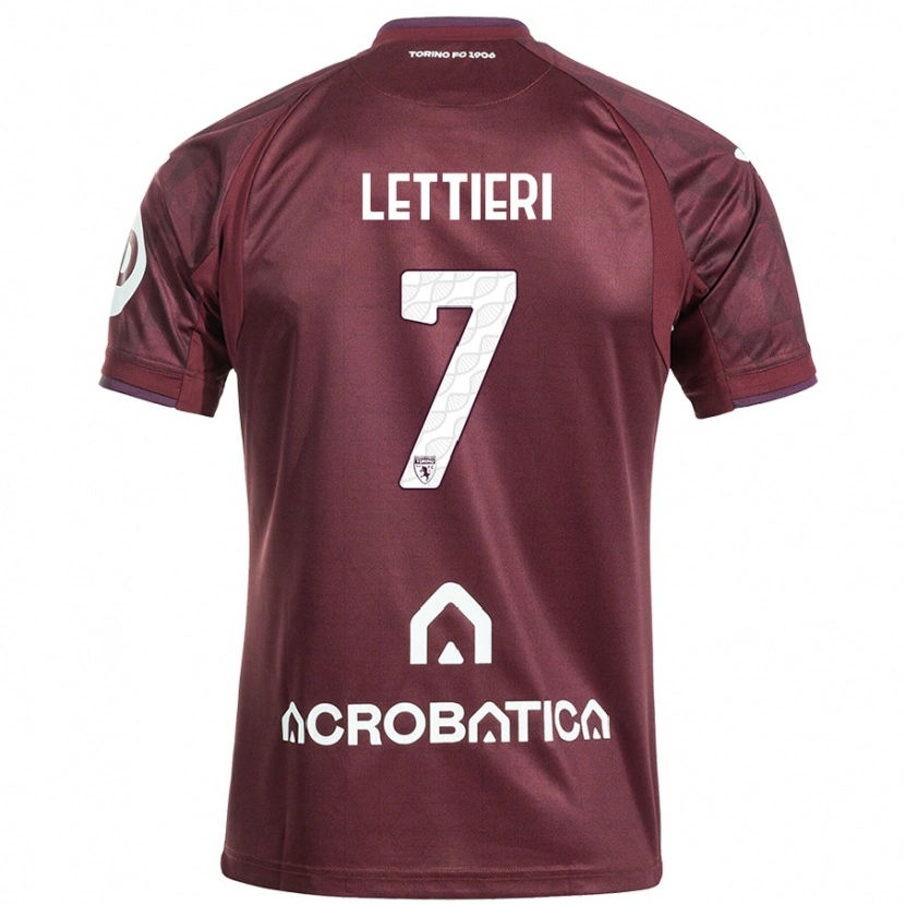 Danxen Heren Jessica Lettieri #7 Kastanjebruin Wit Thuisshirt Thuistenue 2024/25 T-Shirt