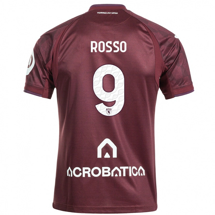 Danxen Heren Eleonora Rosso #9 Kastanjebruin Wit Thuisshirt Thuistenue 2024/25 T-Shirt