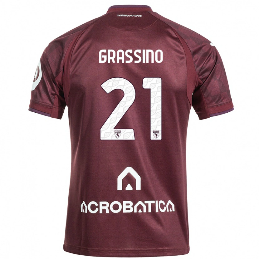 Danxen Heren Giulia Grassino #21 Kastanjebruin Wit Thuisshirt Thuistenue 2024/25 T-Shirt
