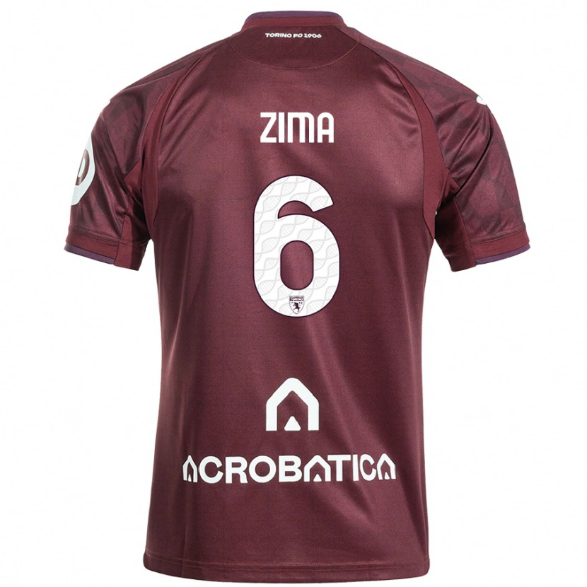 Danxen Heren David Zima #6 Kastanjebruin Wit Thuisshirt Thuistenue 2024/25 T-Shirt
