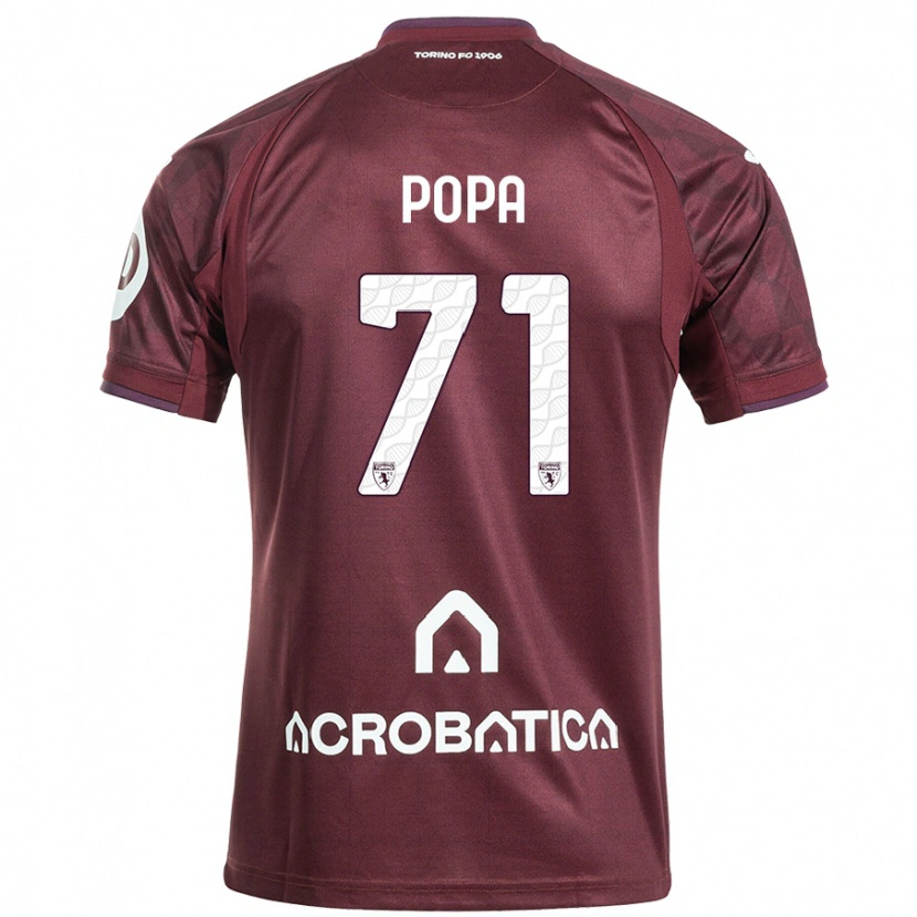 Danxen Heren Mihai Popa #71 Kastanjebruin Wit Thuisshirt Thuistenue 2024/25 T-Shirt