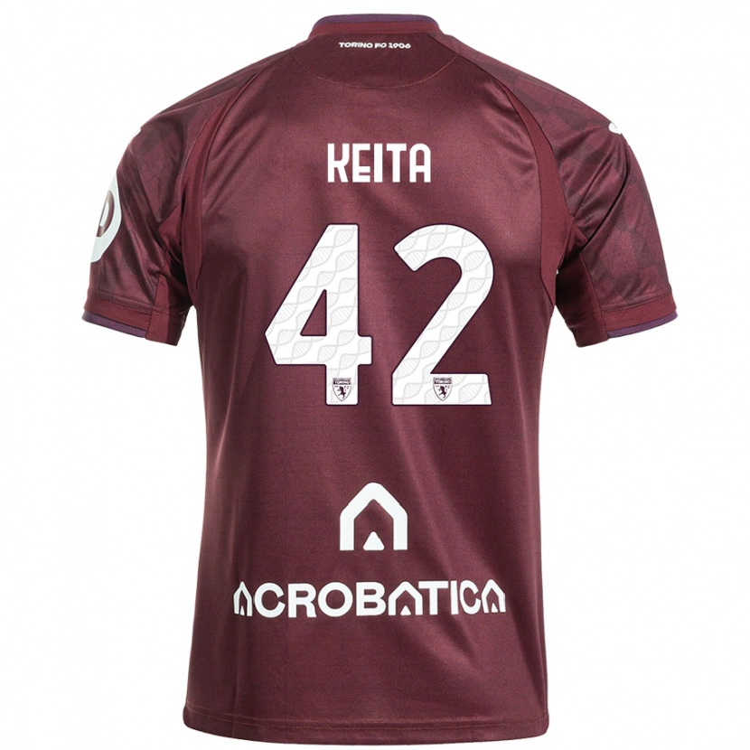 Danxen Heren Karamoko Keita #42 Kastanjebruin Wit Thuisshirt Thuistenue 2024/25 T-Shirt