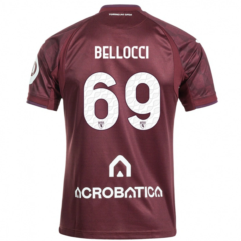 Danxen Heren Andrea Bellocci #69 Kastanjebruin Wit Thuisshirt Thuistenue 2024/25 T-Shirt
