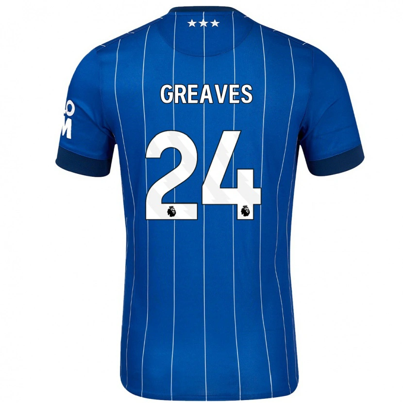 Danxen Heren Jacob Greaves #24 Marineblauw Thuisshirt Thuistenue 2024/25 T-Shirt