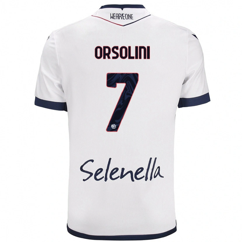 Danxen Heren Riccardo Orsolini #7 Wit Koningsblauw Uitshirt Uittenue 2024/25 T-Shirt