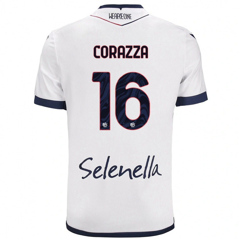 Danxen Heren Tommaso Corazza #16 Wit Koningsblauw Uitshirt Uittenue 2024/25 T-Shirt