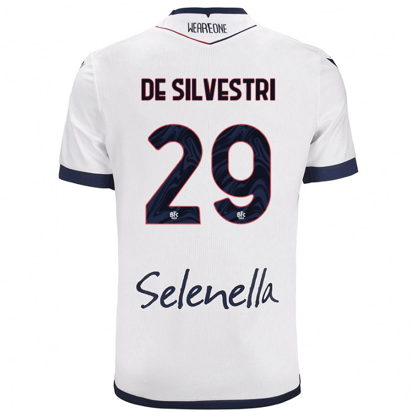 Danxen Heren Lorenzo De Silvestri #29 Wit Koningsblauw Uitshirt Uittenue 2024/25 T-Shirt