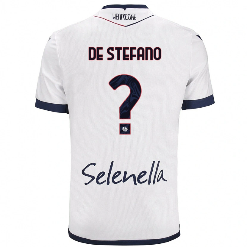 Danxen Heren Nicolò De Stefano #0 Wit Koningsblauw Uitshirt Uittenue 2024/25 T-Shirt