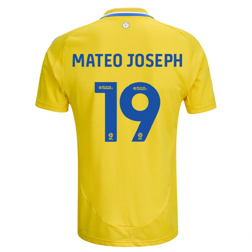Danxen Heren Mateo Joseph #19 Geel Blauw Uitshirt Uittenue 2024/25 T-Shirt