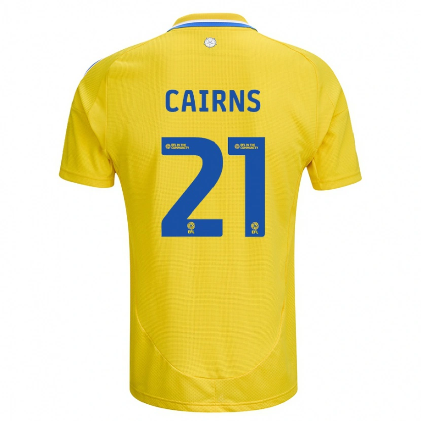 Danxen Heren Alex Cairns #21 Geel Blauw Uitshirt Uittenue 2024/25 T-Shirt