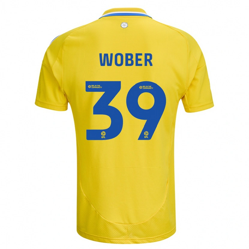 Danxen Heren Maximilian Wöber #39 Geel Blauw Uitshirt Uittenue 2024/25 T-Shirt