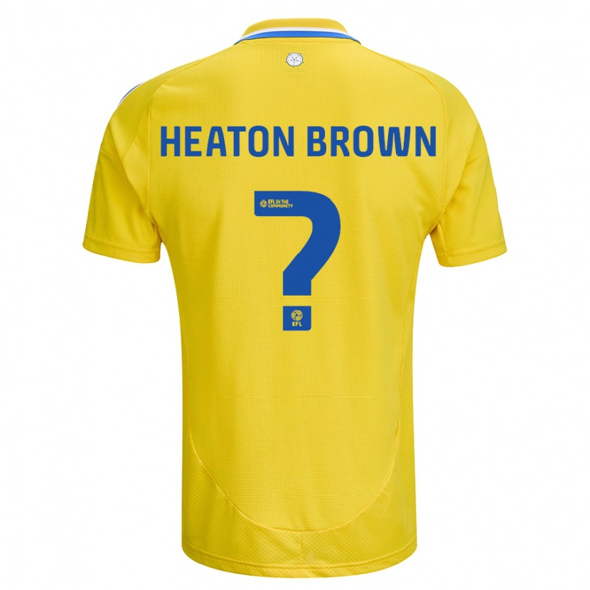 Danxen Heren Heaton Brown #0 Geel Blauw Uitshirt Uittenue 2024/25 T-Shirt