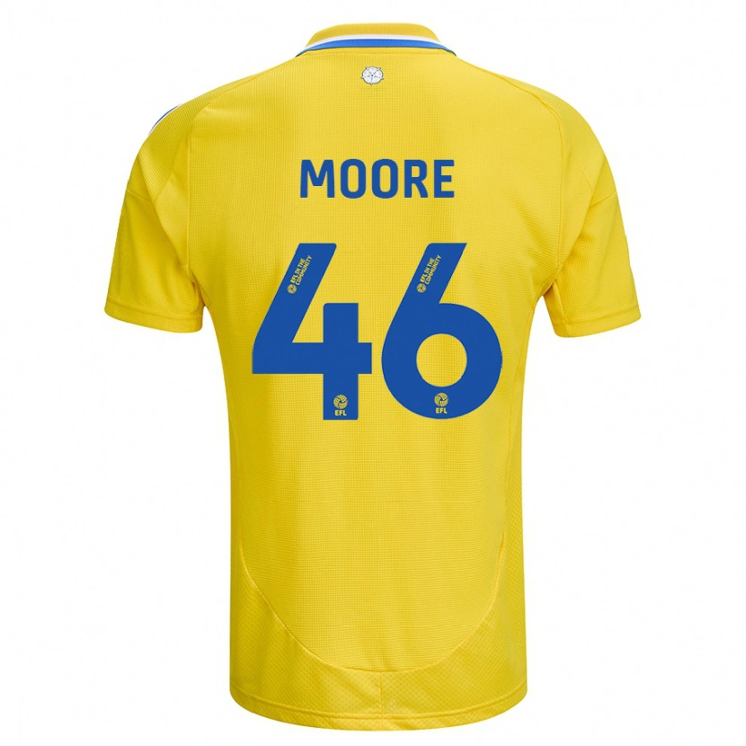 Danxen Heren Kris Moore #46 Geel Blauw Uitshirt Uittenue 2024/25 T-Shirt