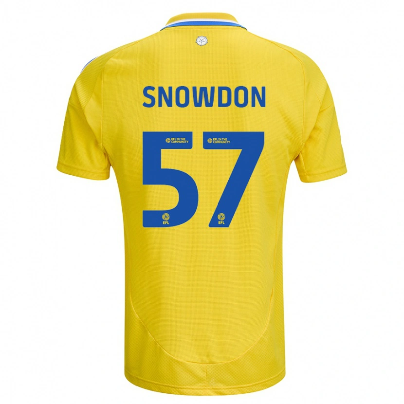 Danxen Heren Joe Snowdon #57 Geel Blauw Uitshirt Uittenue 2024/25 T-Shirt