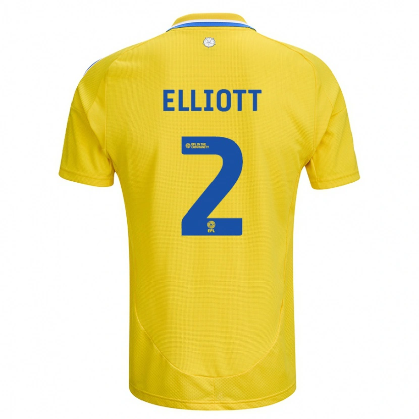 Danxen Heren Izzy Elliott #2 Geel Blauw Uitshirt Uittenue 2024/25 T-Shirt