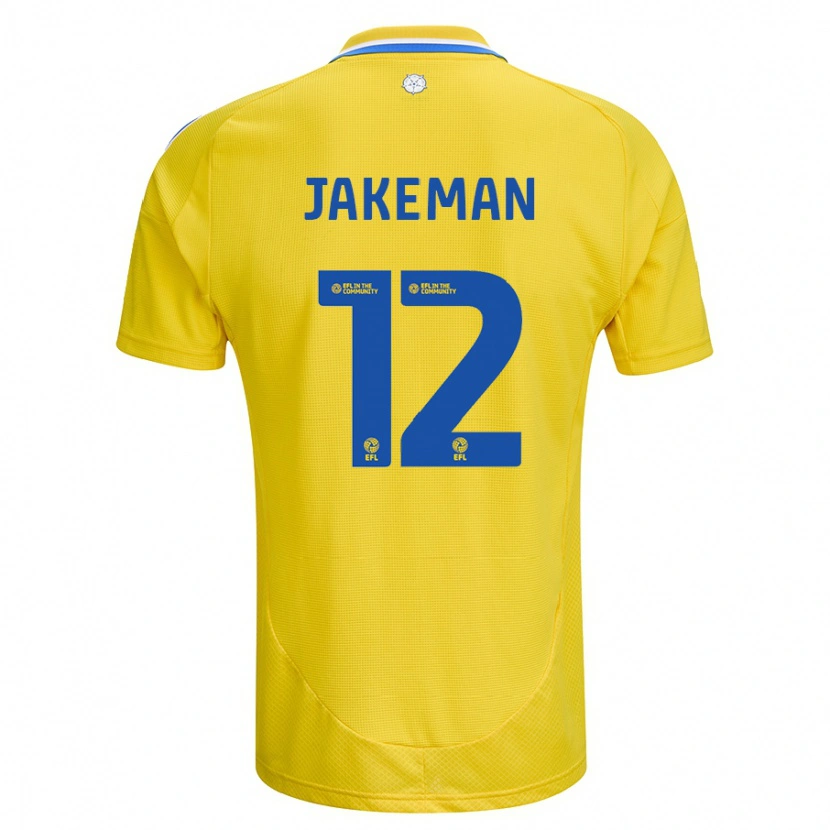 Danxen Heren Harriet Jakeman #12 Geel Blauw Uitshirt Uittenue 2024/25 T-Shirt
