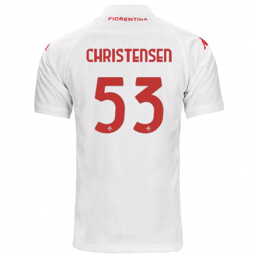Danxen Heren Oliver Christensen #53 Wit Uitshirt Uittenue 2024/25 T-Shirt