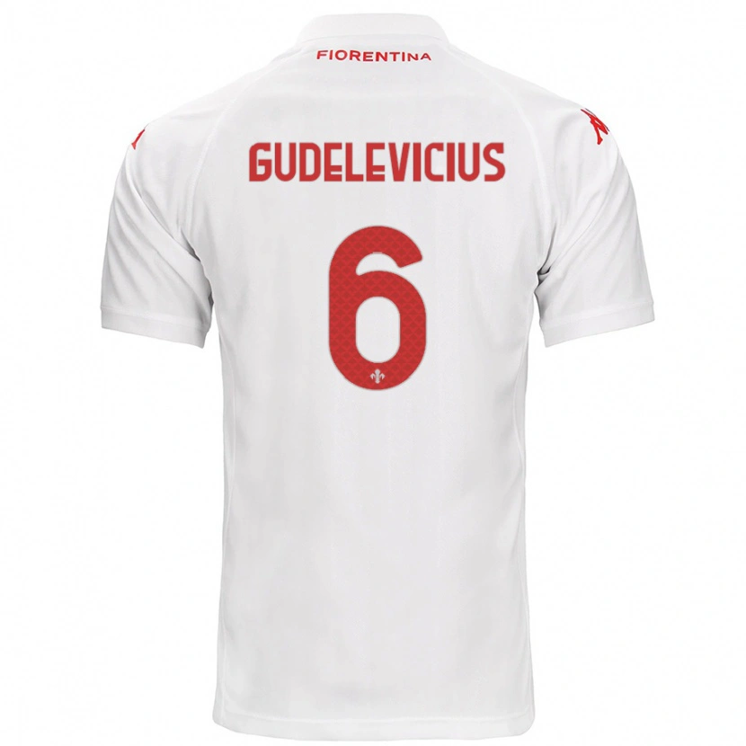 Danxen Heren Ernestas Gudelevicius #6 Wit Uitshirt Uittenue 2024/25 T-Shirt