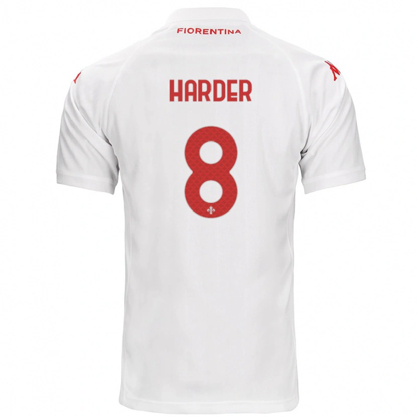 Danxen Heren Jonas Harder #8 Wit Uitshirt Uittenue 2024/25 T-Shirt