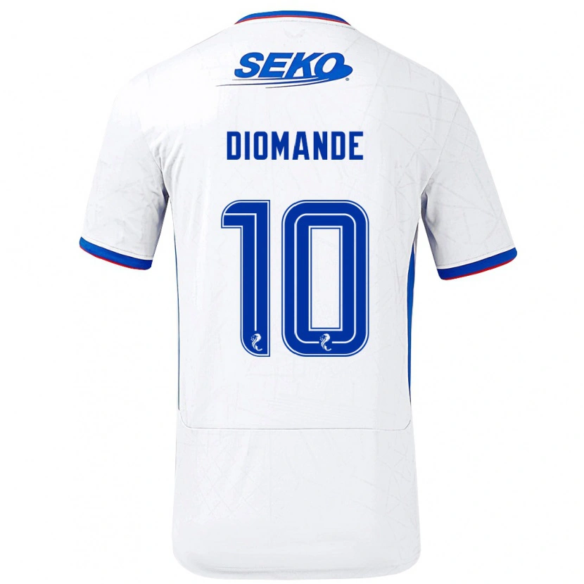 Danxen Heren Mohamed Diomandé #10 Wit Blauw Uitshirt Uittenue 2024/25 T-Shirt