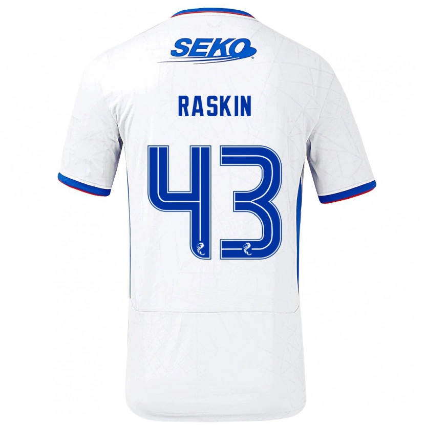 Danxen Heren Nicolas Raskin #43 Wit Blauw Uitshirt Uittenue 2024/25 T-Shirt
