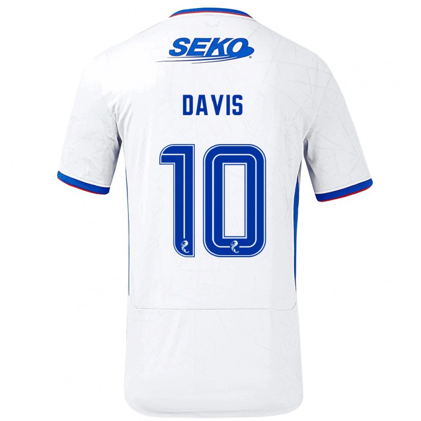 Danxen Heren Steven Davis #10 Wit Blauw Uitshirt Uittenue 2024/25 T-Shirt