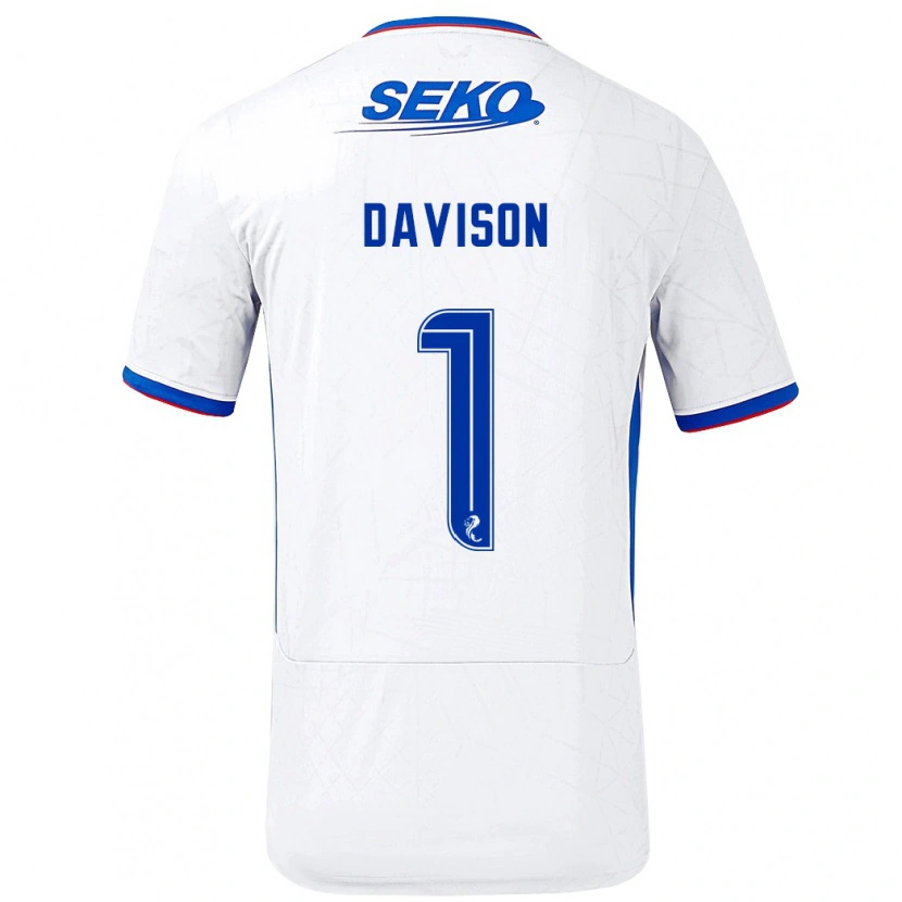 Danxen Heren Hannah Davison #1 Wit Blauw Uitshirt Uittenue 2024/25 T-Shirt