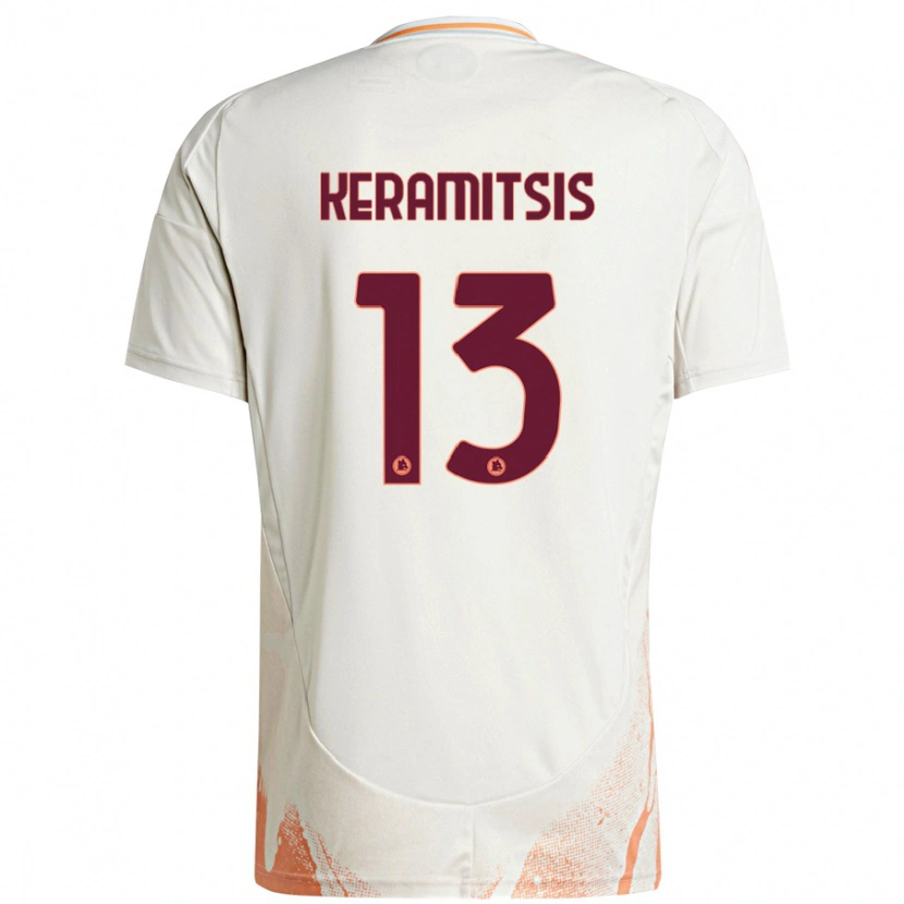 Danxen Heren Dimitrios Keramitsis #13 Crème Wit Oranje Uitshirt Uittenue 2024/25 T-Shirt