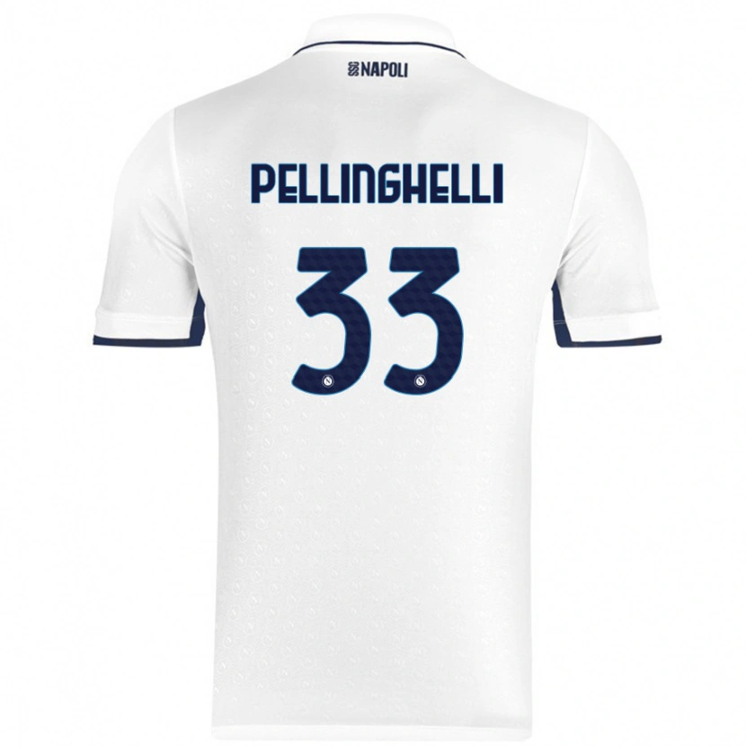 Danxen Heren Alice Pellinghelli #33 Wit Koningsblauw Uitshirt Uittenue 2024/25 T-Shirt