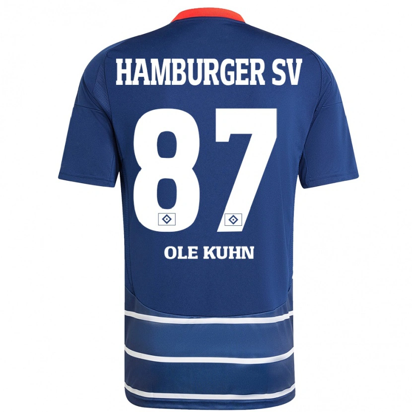 Danxen Heren Niklas Ole Kühn #87 Donkerblauw Uitshirt Uittenue 2024/25 T-Shirt