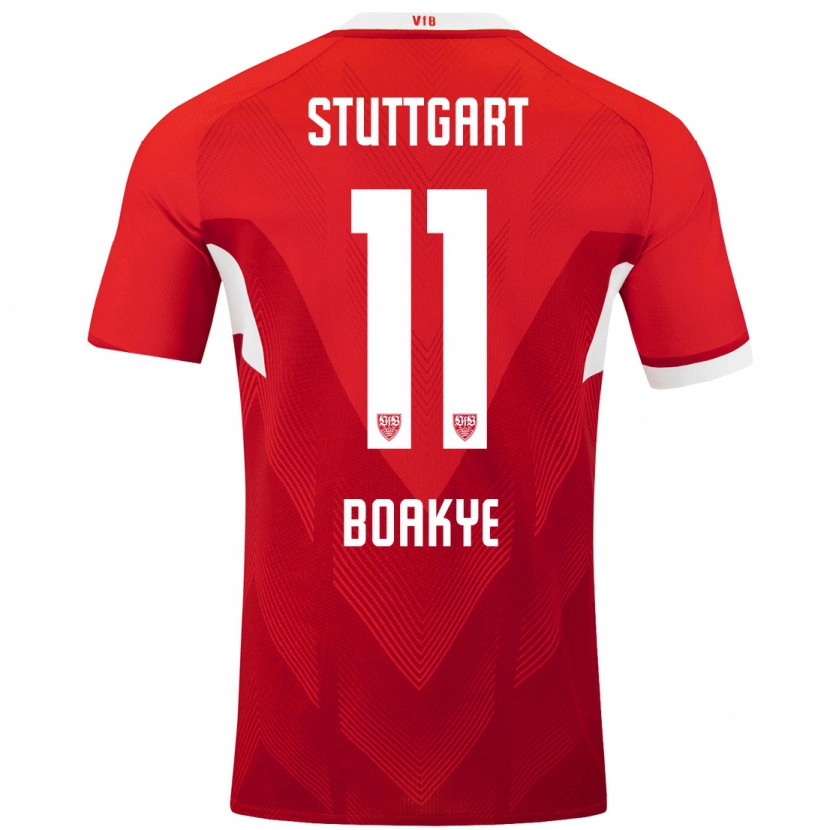 Danxen Heren Benjamin Boakye #11 Rood Wit Uitshirt Uittenue 2024/25 T-Shirt