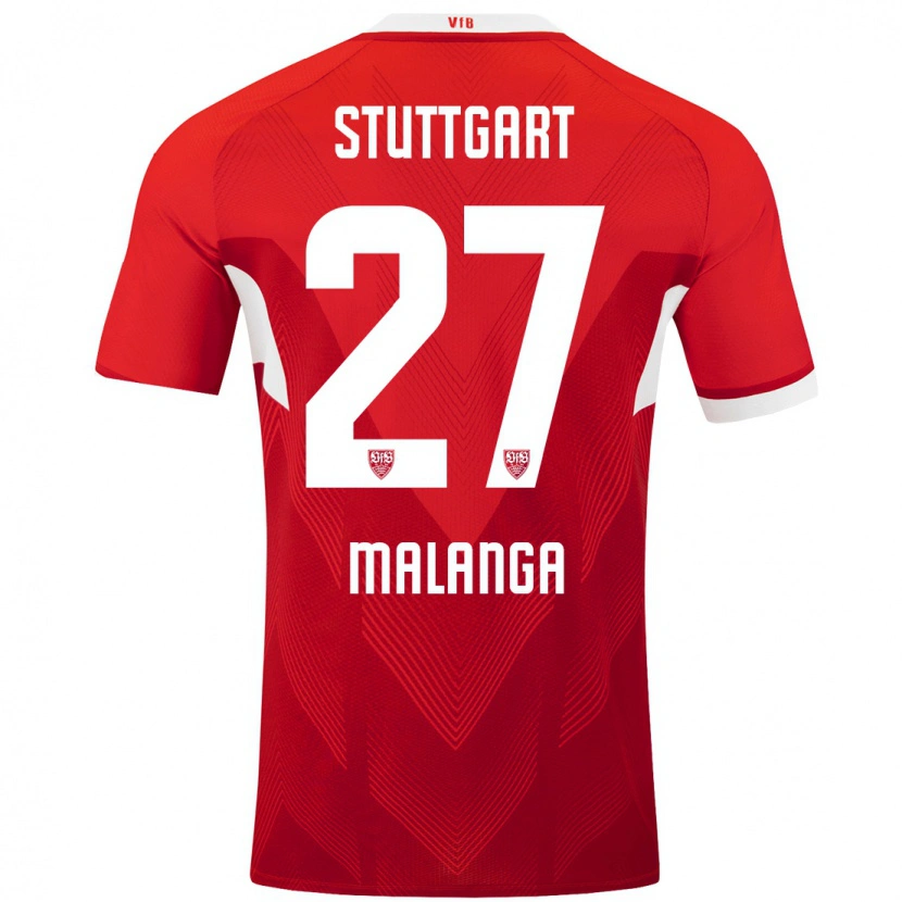 Danxen Heren Jarzinho Malanga #27 Rood Wit Uitshirt Uittenue 2024/25 T-Shirt