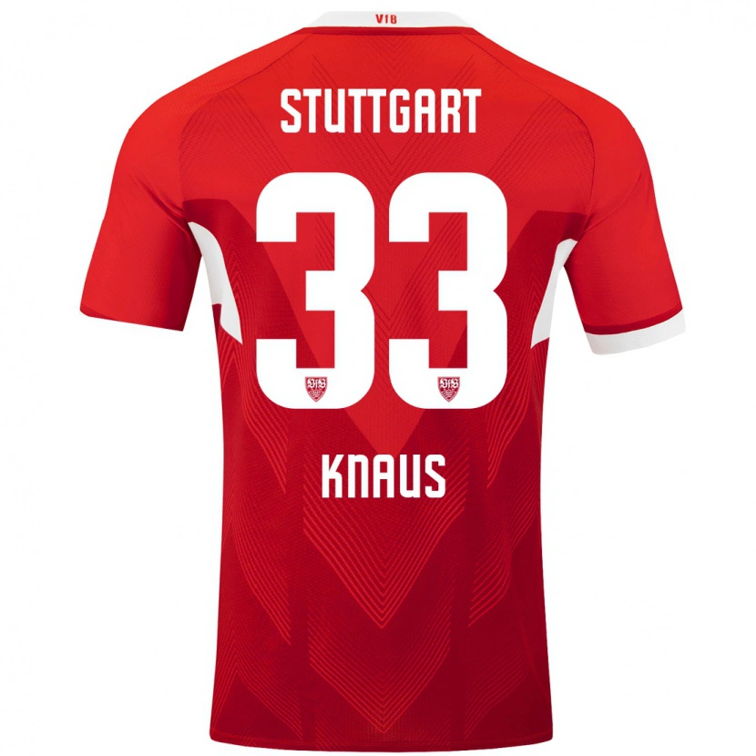 Danxen Heren Jessica Knaus #33 Rood Wit Uitshirt Uittenue 2024/25 T-Shirt