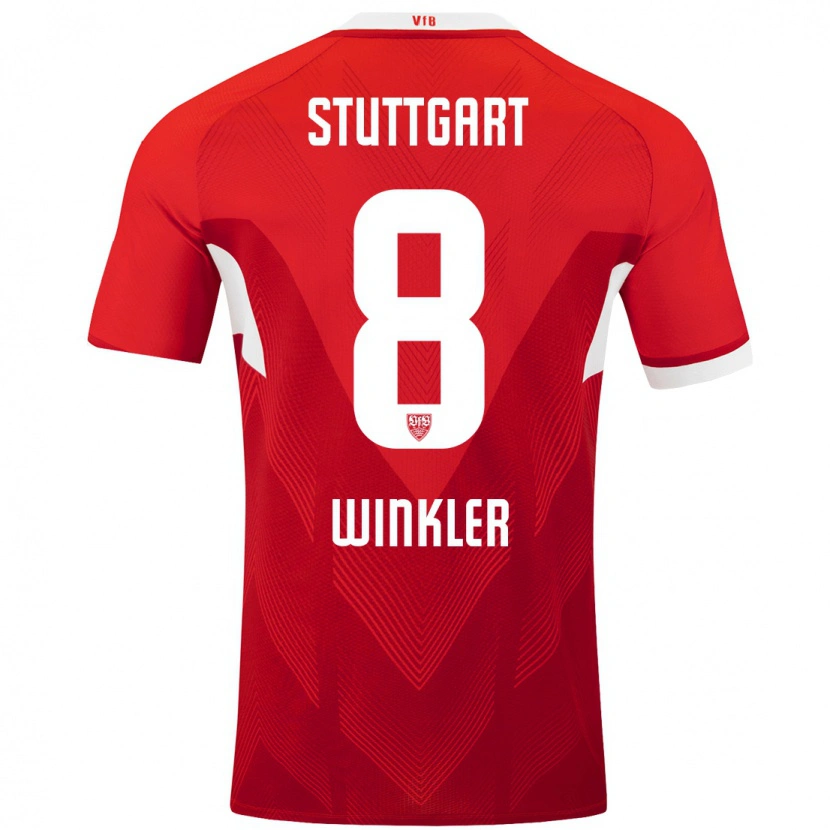 Danxen Heren Nathan Winkler #8 Rood Wit Uitshirt Uittenue 2024/25 T-Shirt