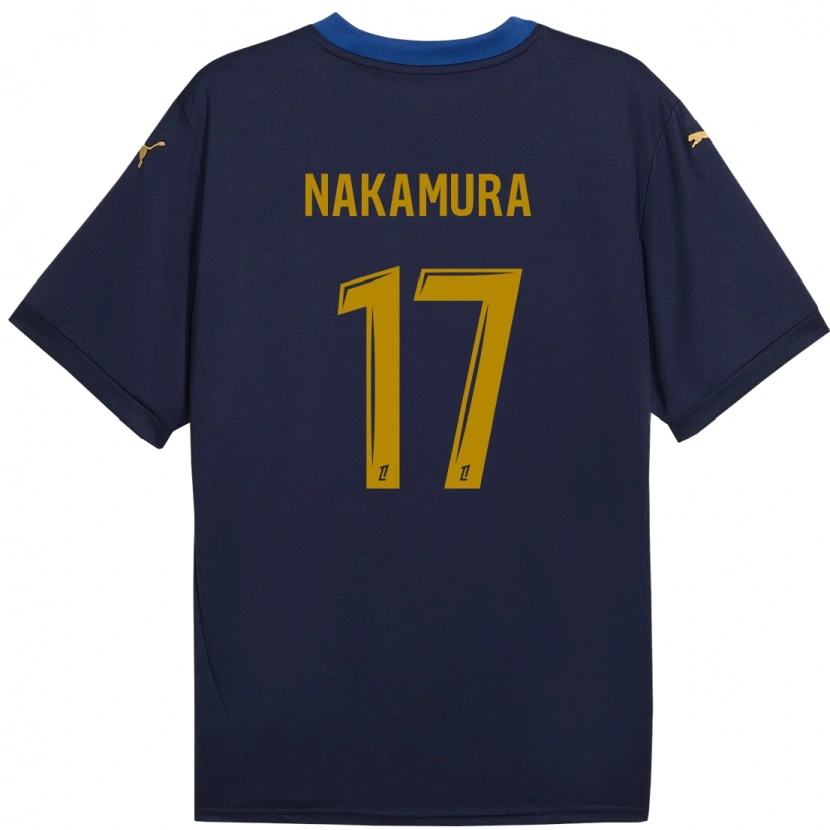Danxen Heren Keito Nakamura #17 Marineblauw Goud Uitshirt Uittenue 2024/25 T-Shirt