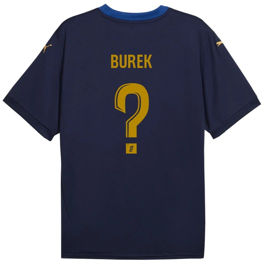 Danxen Heren Sacha Burek #0 Marineblauw Goud Uitshirt Uittenue 2024/25 T-Shirt