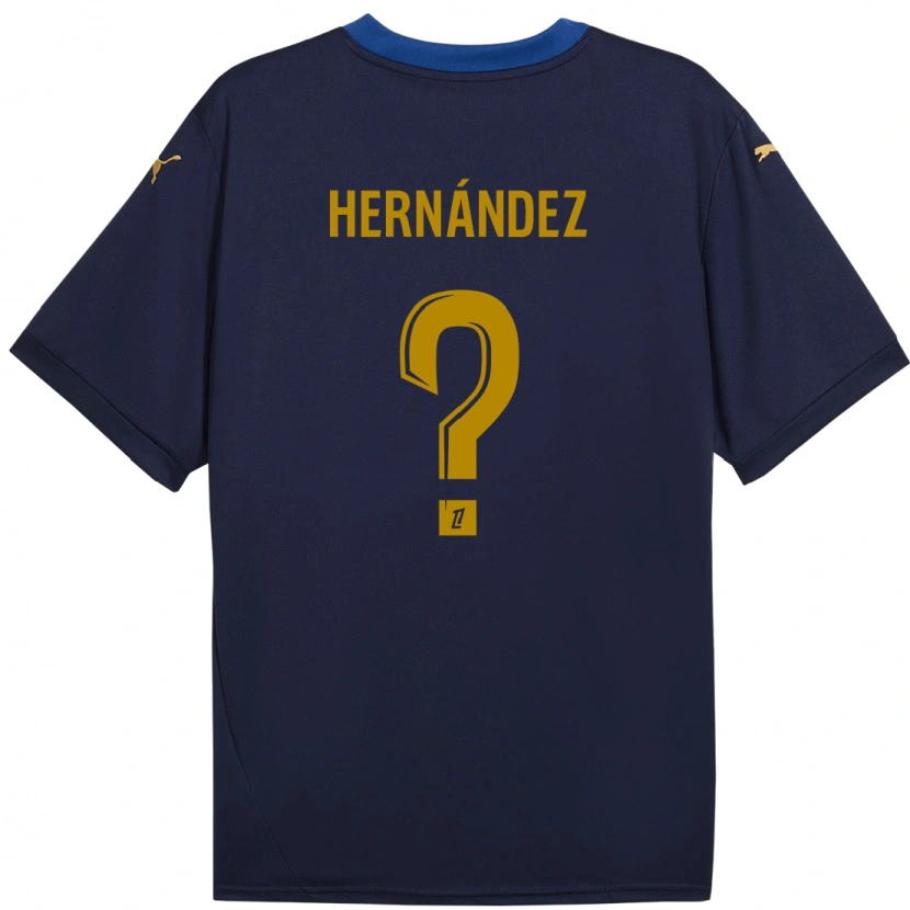 Danxen Heren Melvin Hernández #0 Marineblauw Goud Uitshirt Uittenue 2024/25 T-Shirt