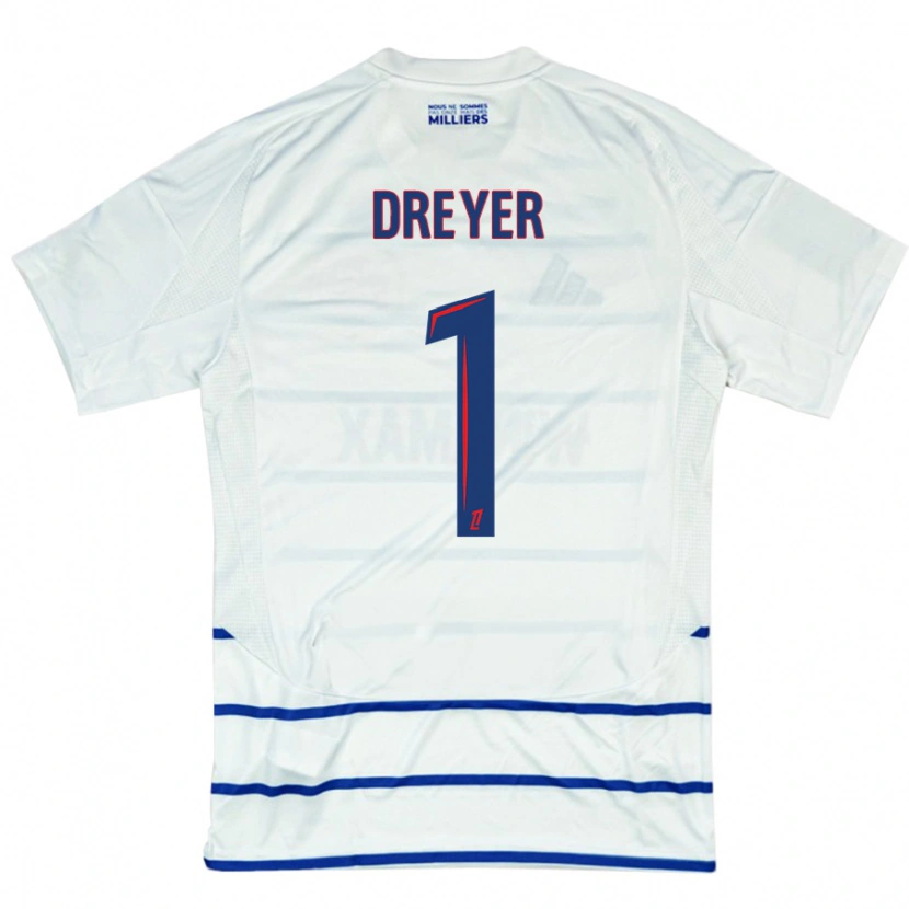 Danxen Heren Matthieu Dreyer #1 Wit Blauw Uitshirt Uittenue 2024/25 T-Shirt