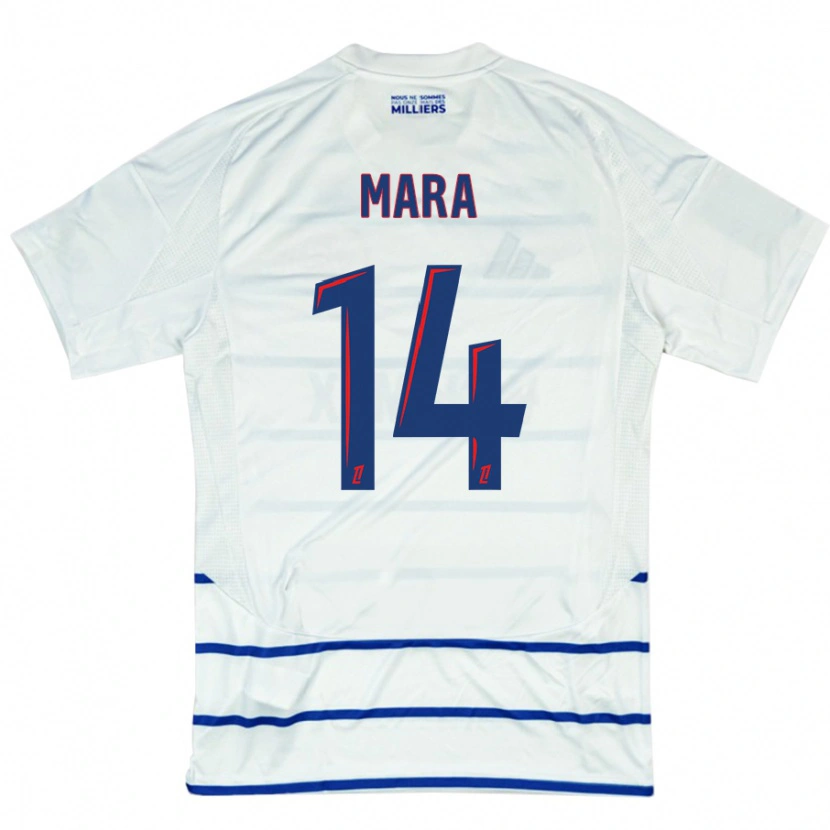 Danxen Heren Sékou Mara #14 Wit Blauw Uitshirt Uittenue 2024/25 T-Shirt