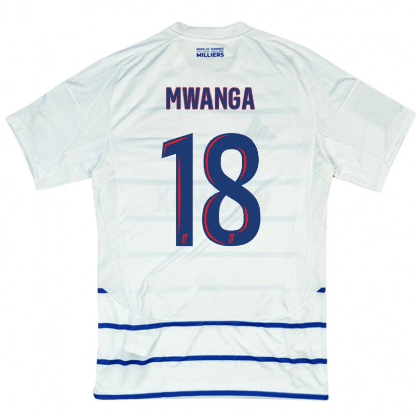 Danxen Heren Junior Mwanga #18 Wit Blauw Uitshirt Uittenue 2024/25 T-Shirt