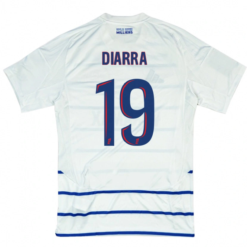 Danxen Heren Habib Diarra #19 Wit Blauw Uitshirt Uittenue 2024/25 T-Shirt