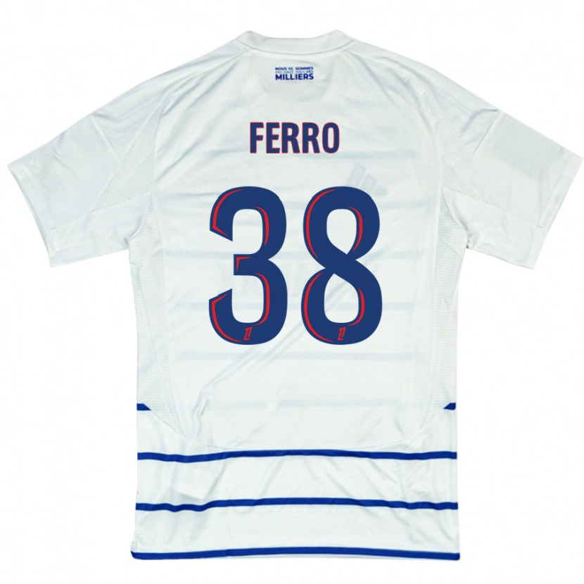 Danxen Heren Nolan Ferro #38 Wit Blauw Uitshirt Uittenue 2024/25 T-Shirt