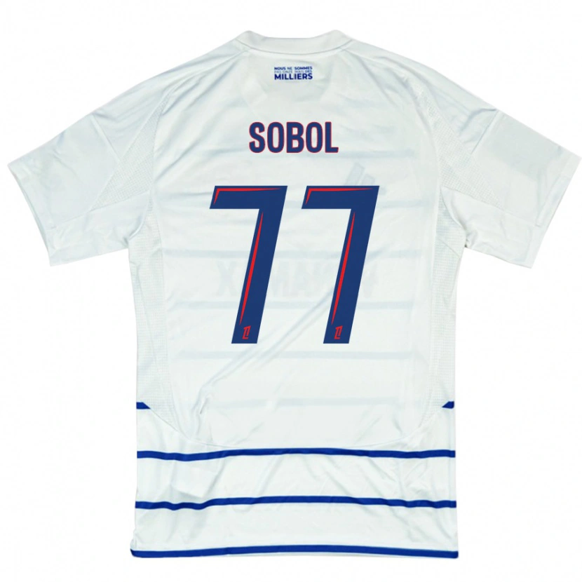 Danxen Heren Eduard Sobol #77 Wit Blauw Uitshirt Uittenue 2024/25 T-Shirt