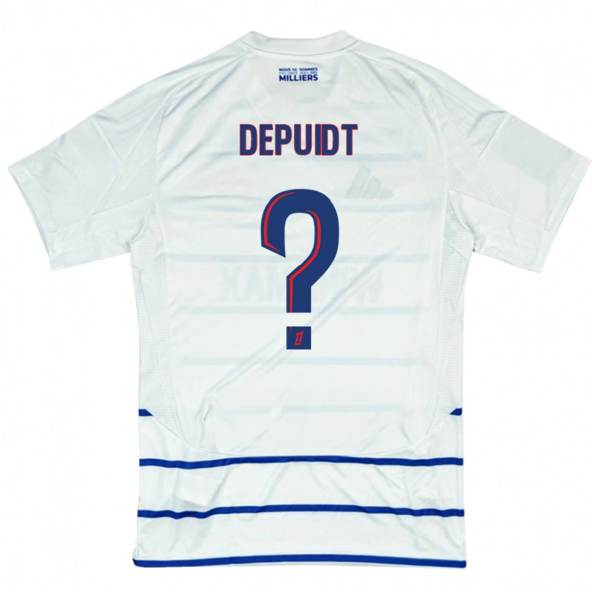 Danxen Heren Lorenzo Depuidt #0 Wit Blauw Uitshirt Uittenue 2024/25 T-Shirt