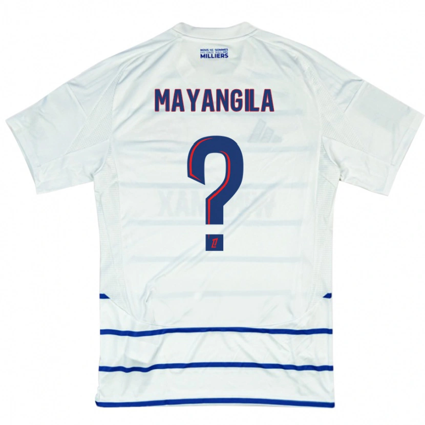Danxen Heren Ryan Tutu Mayangila #0 Wit Blauw Uitshirt Uittenue 2024/25 T-Shirt