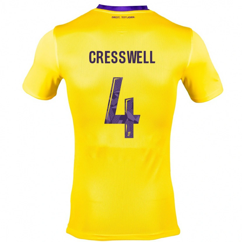 Danxen Heren Charlie Cresswell #4 Geel Paars Uitshirt Uittenue 2024/25 T-Shirt