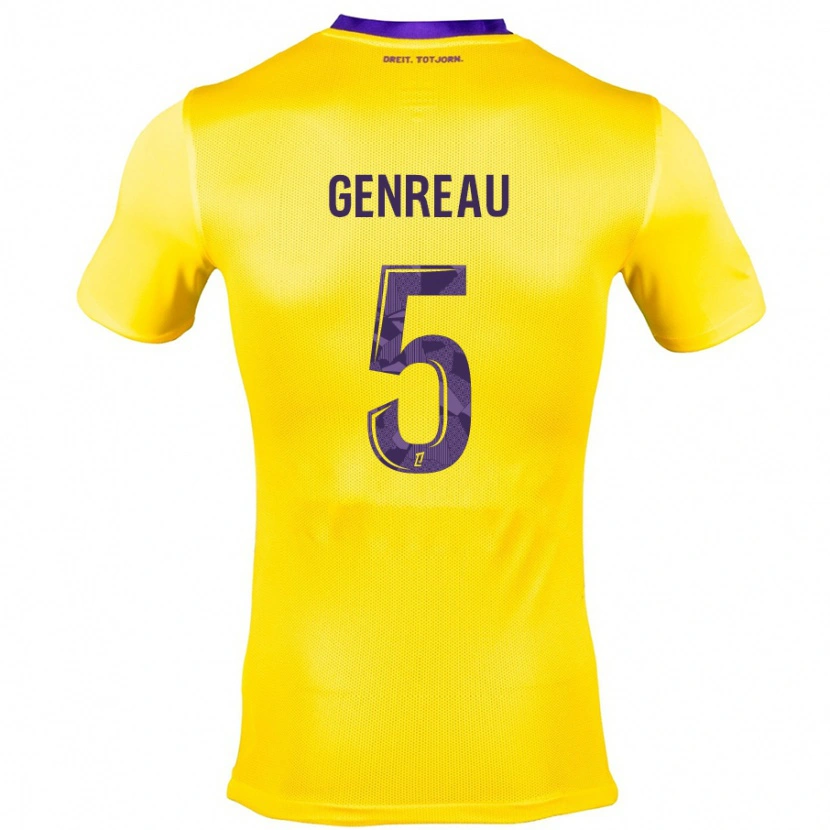 Danxen Heren Denis Genreau #5 Geel Paars Uitshirt Uittenue 2024/25 T-Shirt