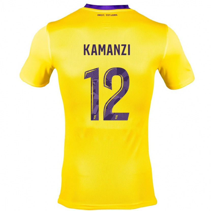 Danxen Heren Warren Kamanzi #12 Geel Paars Uitshirt Uittenue 2024/25 T-Shirt