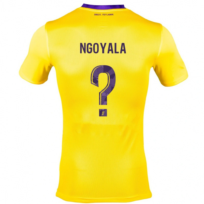 Danxen Heren Frédéric Efuele Ngoyala #0 Geel Paars Uitshirt Uittenue 2024/25 T-Shirt