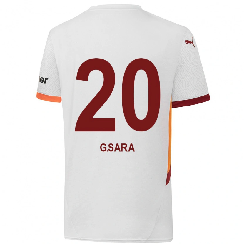 Danxen Heren Gabriel Sara #20 Wit Geel Rood Uitshirt Uittenue 2024/25 T-Shirt